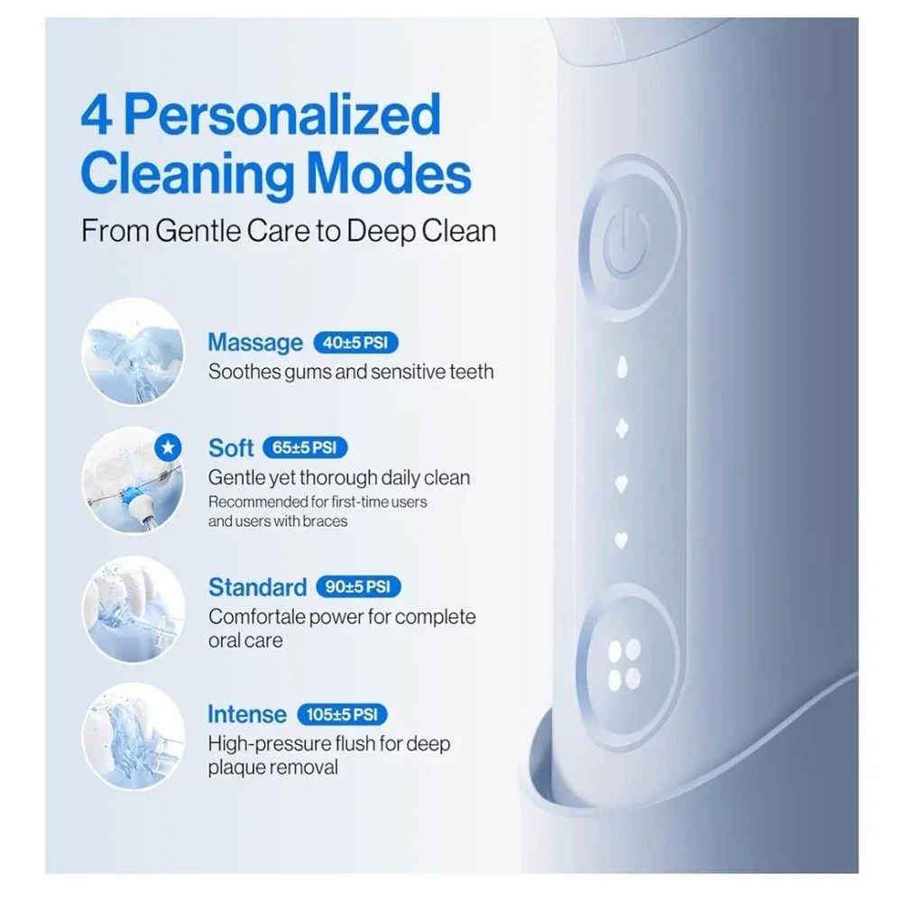 usmile C10 Portable Dental Flosser Water Flosser IPX7 Waterproof Blue New